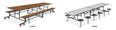 Tables de cafétéria mobiles