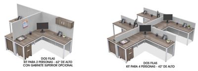 Sistemas Modulares de Oficinas Privadas - Colección Urbana, Dos Filas