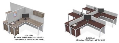 Sistemas Modulares de Oficinas Privadas - Colección Urbana, Dos Filas