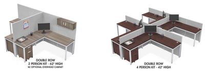 Double Row Downtown Privacy Workstations