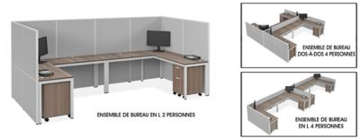 Downtown – Postes de travail partagés avec panneaux de séparation
