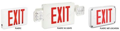 Plastic Hard-Wired Exit Signs