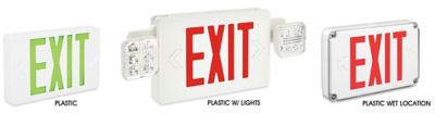 Plastic Hard-Wired Exit Signs