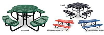 Tables de pique-nique en métal