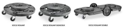 Socles roulants pour poubelle
