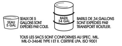 Seau de 5 gallons et baril de 34 gallons