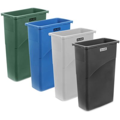 ULINE Thin Trash Can - 23 Gallon, Gray - H-5148GR