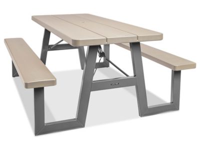 Folding picnic discount table with benches