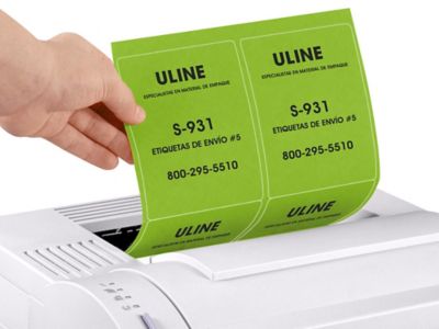 Uline Etiquetas Adhesivas Láser Fluorescentes