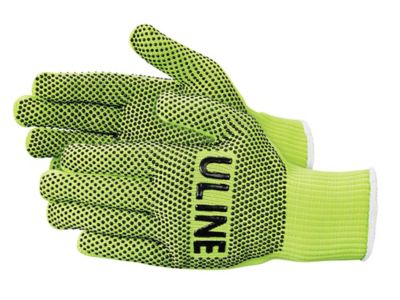 Gants en tricot à pois de PVC à haute visibilité