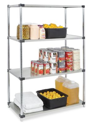 Solid Stainless Steel Shelving - 60 x 24 x 72 H-6817 - Uline