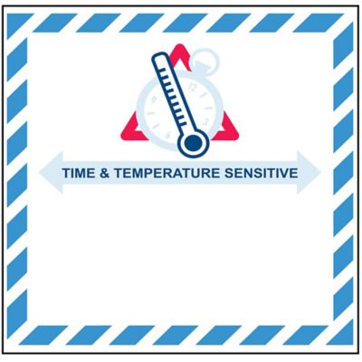 Étiquette adhésive – « Time & Temperature Sensitive »