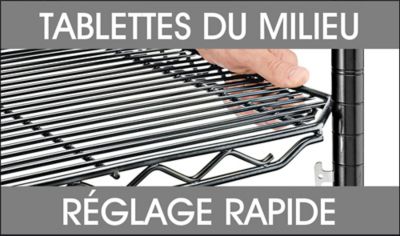 Rayonnage en fil de métal à réglage rapide