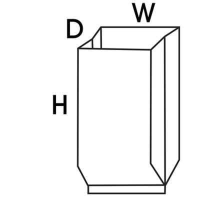 Height, Width, and Depth of a Gusseted Poly Bag