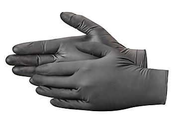 Uline Black Exam Grade Nitrile Gloves