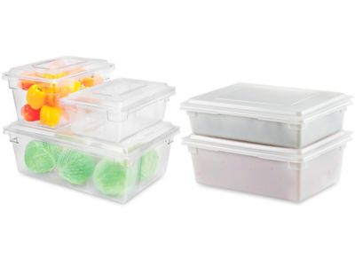 Vigor 18 x 12 x 9 Clear Polycarbonate Food Storage Box with Lid - 6/Pack