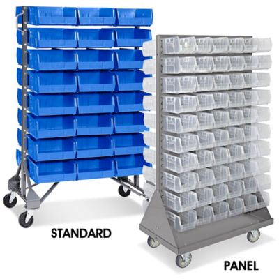 Standard Mobile Stackable Bin Organizer - 11 x 11 x 5 Blue Bins H-1490BLU  - Uline