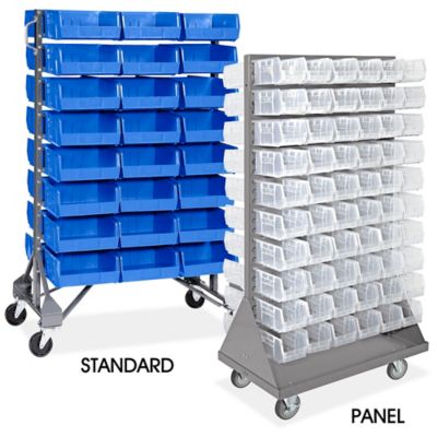 Mobile storage bin rack with 52 storage bins, double-sided, SLK52