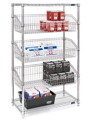 Wire basket deals shelf