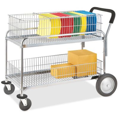 Uline Flat Shelf Utility Cart with Pneumatic Wheels - 44 x 25 x 37 H-4146  - Uline