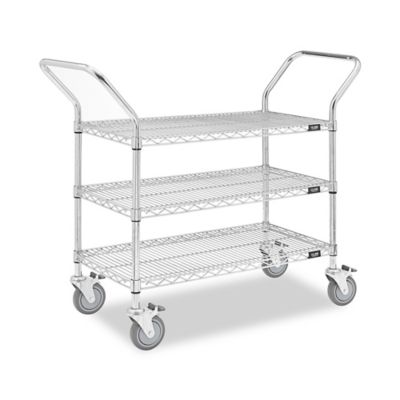 Black Heavy-Duty Wire Cart - 60 x 24 x 41 - ULINE Canada - H-6788