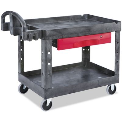 Uline Flat Shelf Utility Cart with Pneumatic Wheels - 44 x 25 x 37 H-4146  - Uline