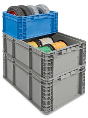 Buckhorn SW4815080201000 Plastic Straight Wall Storage Container Tote,  (48-Inch x 15-Inch x 7-1/2-Inch), Light Gray : : Tools & Home  Improvement