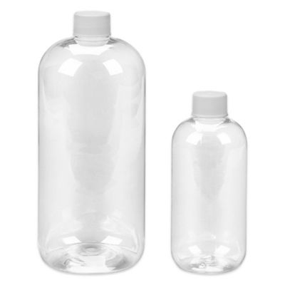 Clear Plastic Juice Bottles - 16 oz, White Cap S-21727W - Uline