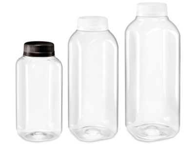 Bouteilles carrées pour jus en plastique – Transparent