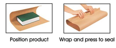 Instructions: Position Product, Wrap & Press to Seal
