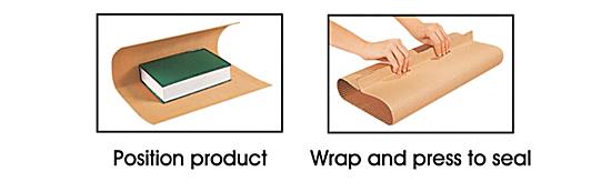 Instructions: Position Product, Wrap & Press to Seal