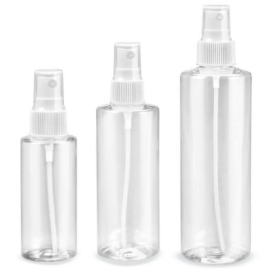 Clear Cylinder Spray Bottles Bulk Pack - 8 oz - ULINE - Qty of 360 - S-21663B