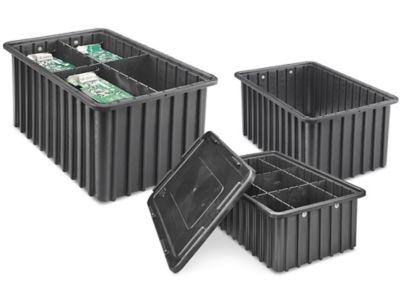 ESD Safe Divider Box, ESD Storage Totes, ESD Divider Boxes in Stock - ULINE