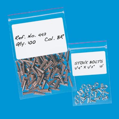 Minigrip<sup><small>MD</small></sup> – Sacs refermables avec glissière et bande blanche – 2 mil