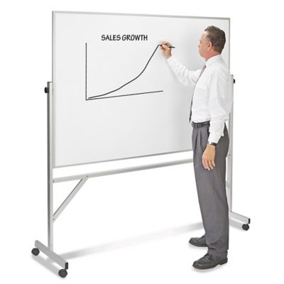 Large Portable Magnetic White Boards 43x31- Double-sided Dry Erase Magnetic  Rolling Whiteboard with Wheels - Mobile Standing White Board for Home  ,Office and School Presentation Supplies Board 