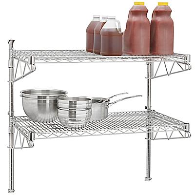 Wall Mount Stainless Steel Shelving In, Uline Wall Mount Shelving