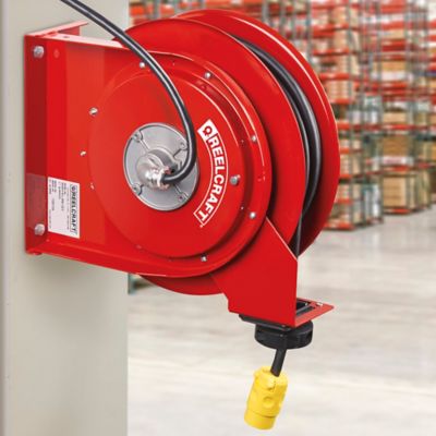 Hubbell ACA16325-HL Industrial Duty Cord Reel with Incandescent Hand Lamp -  16/3c x 25', Aluminum