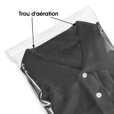 Sacs refermables avec glissière et trous d'aération