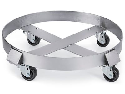 Socle roulant pour baril en acier inoxydable