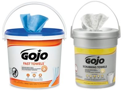 GOJO Heavy Duty Hand & Surface Scrubbing Wipes - 6 Canisters x 80 Wipes  9680-06