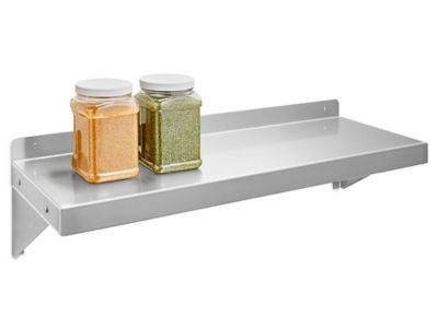 Stainless Steel Wall Shelf, Solid Steel Wall-Mount Shelving in Stock 