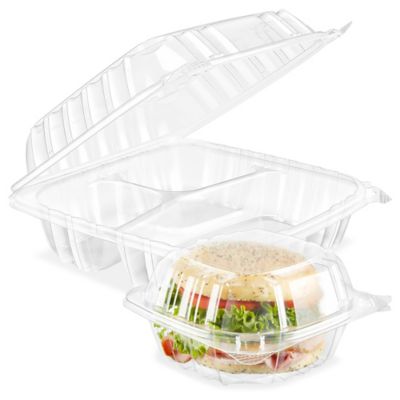 Contenants à charnière pour commande à emporter – Transparent