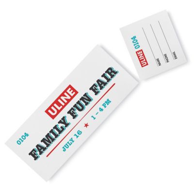Printable Tickets in Stock ULINE