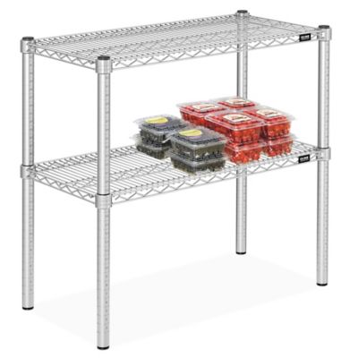 Rayonnage en fil d'acier inoxydable – Deux tablettes