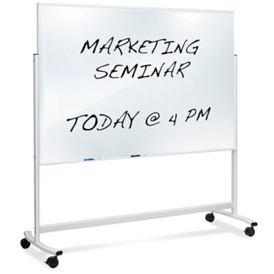 Mobile Glass Dry Erase Board - 6 x 4' H-8534 - Uline