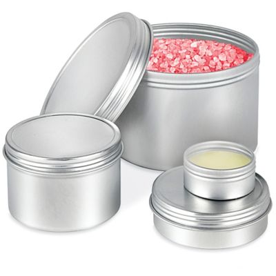 48 Pcs 1 oz Tins Silver Aluminum Tins Cans Screw Top Round Steel tins Screw  Lid Containers