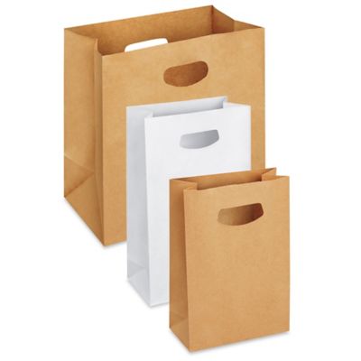 Kraft Paper Shopping Bags - 14 x 10 x 15 1/2, Take Out S-9661 - Uline