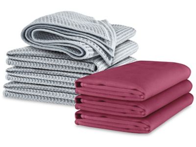 Waffle Weave Textured Microfiber Towels - 18 x 24 S-23384 - Uline