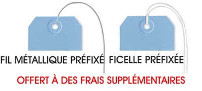 Étiquettes d'expédition avec fil métallique préfixé et ficelle préfixée