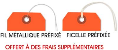 Étiquettes fluorescentes avec fil métallique préfixé ou ficelle préfixée